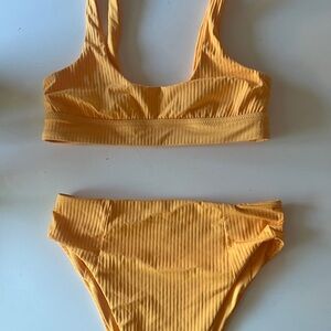 Vitamin A Swim Yellow Ribbed Bikini Set